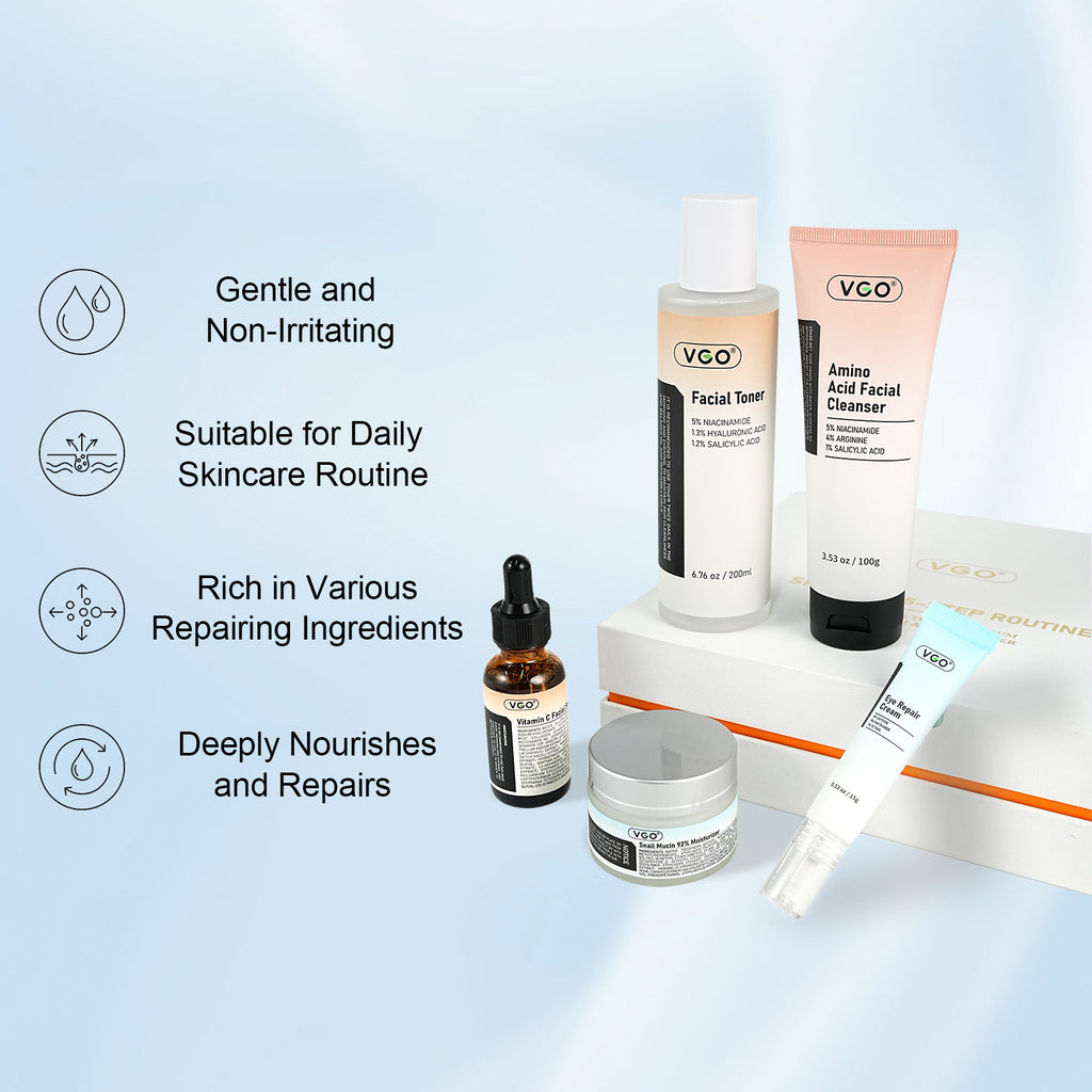 SKINCARE 5-STEP ROUTINE CLEANSER - TONER - SERUM -EYE CREAM - MOISTURIZER